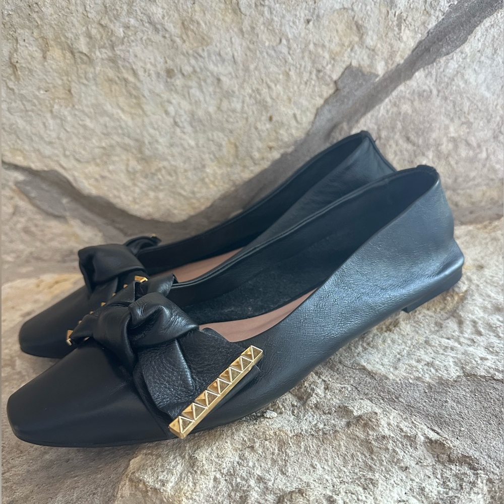 NWOT Anthropologie Vicenza Bow Square Toe Ballet Flats - Picture 4 of 5